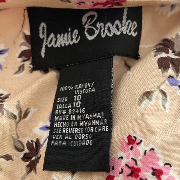 Vintage Jamie Brooke long floral spring summer button front maxi dress - Picture 3 of 13